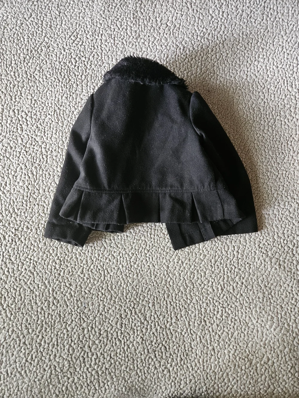 Gymboree Black Peplum Blazer with Faux Fur Collar
